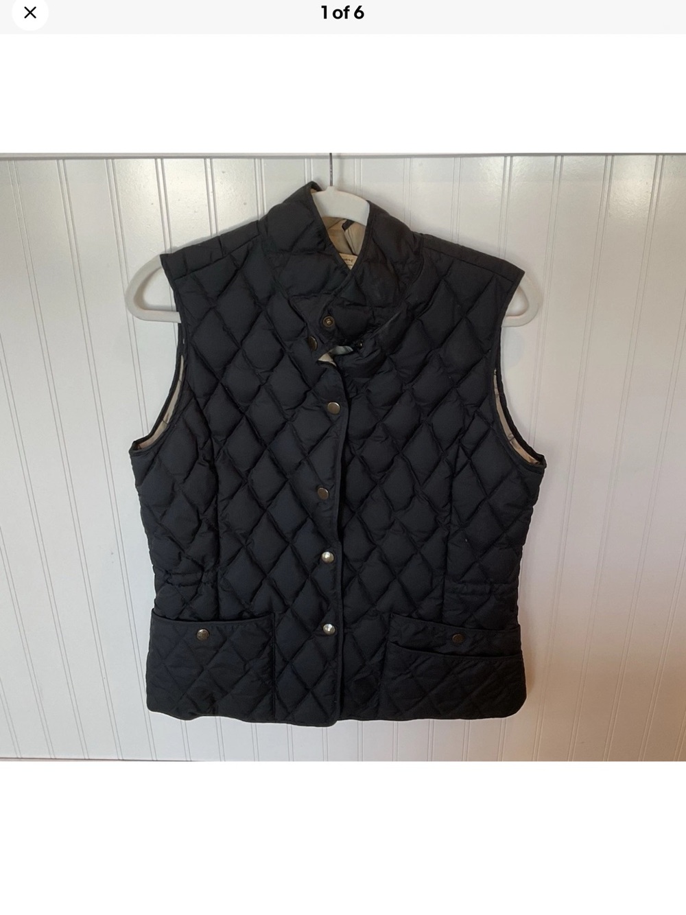 Eddie Bauer Black Quilted Diamond-Pattern Vest